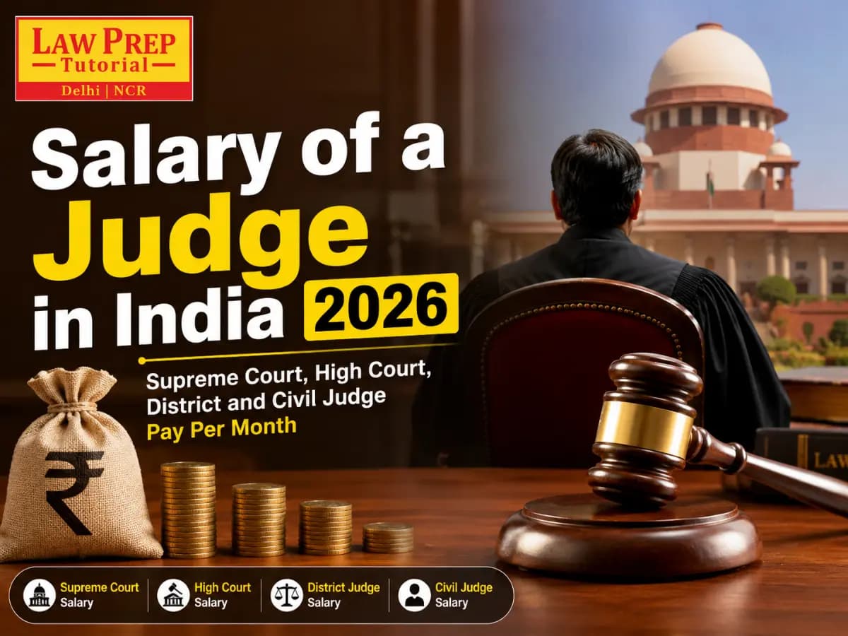 A single clean table graphic of the judicial pay ladder. Alt text Judge salary in India 2026 table showing monthly pay from Civil Judge at Rs 77,840 to Chief Justice of India at Rs 2,80,000
