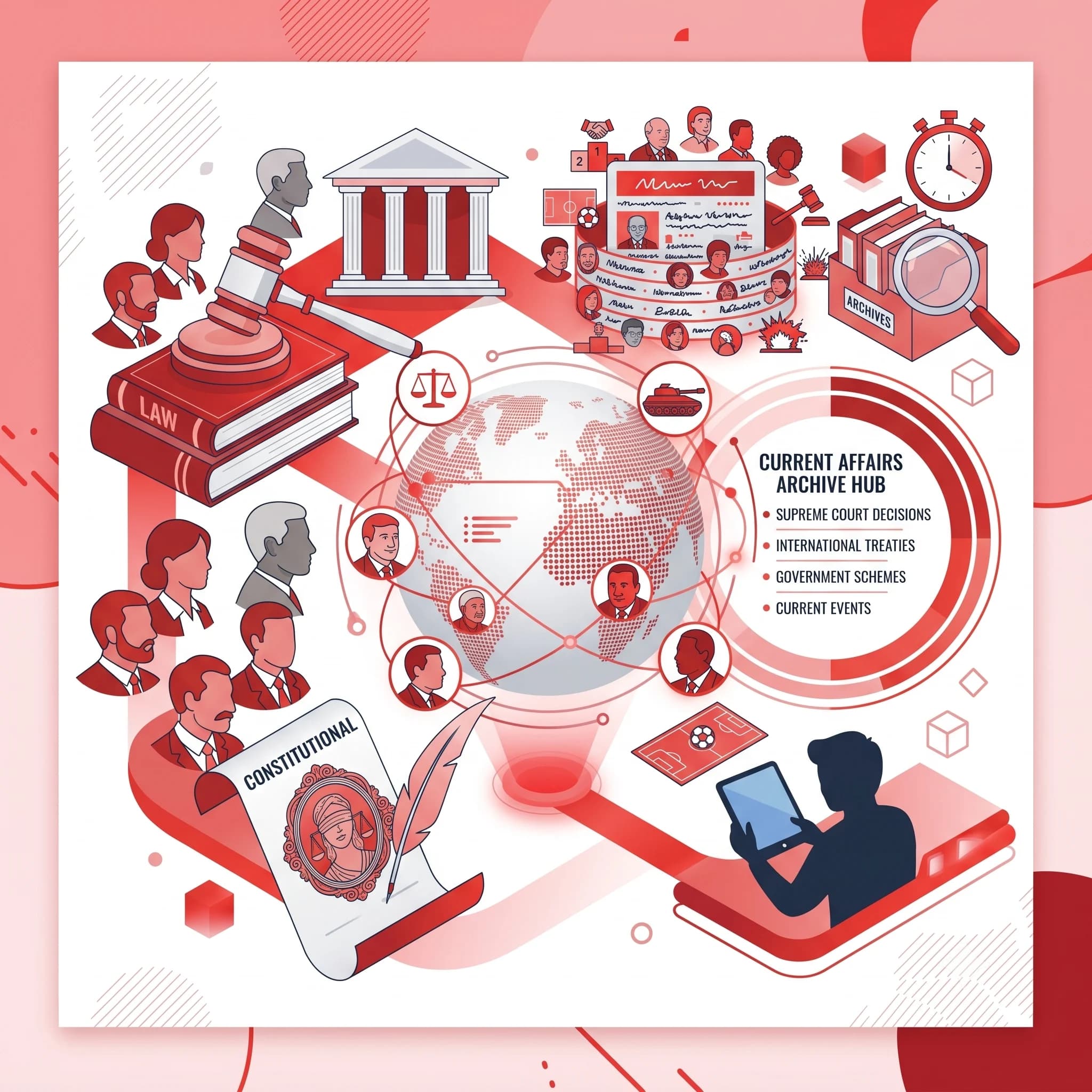 Current affairs for CLAT and AILET — judiciary, governance, world affairs, schemes, and more