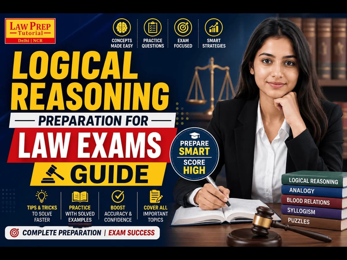 Student practicing logical reasoning preparation for law exams with practice questions and mock tests