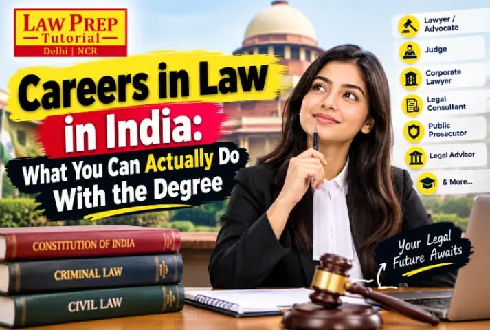 Careers in law in India: a law graduate outside a courthouse, representing options after the BA LLB and LLB.